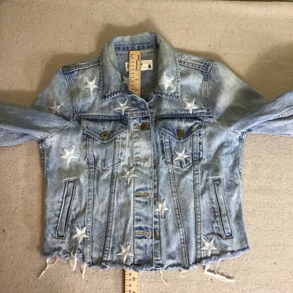 Pistola Women Denim Cropped Jacket Sm Brando Star Cut-Off Denim Jacket in Zodiac - Picture 8 of 13